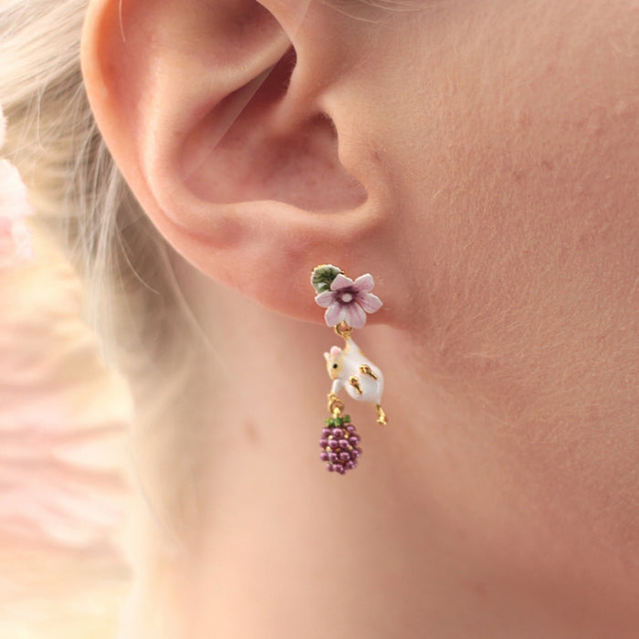 Blackberry mouse drop earrings by Bill Skinner - The Hirst Collection