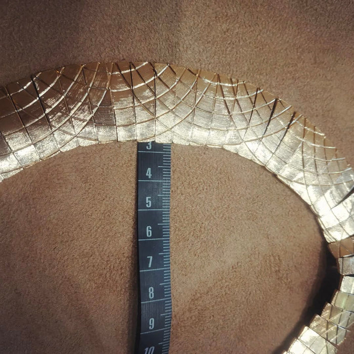 Articulated Engraved Statement Necklace