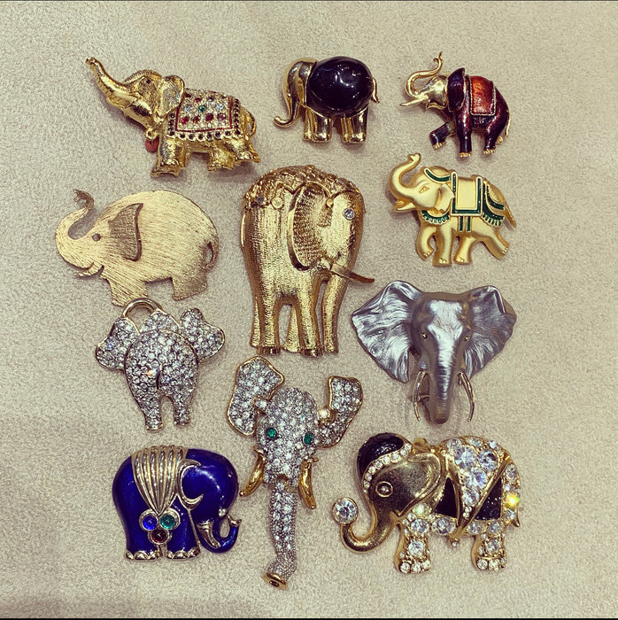 Elephant head brooch by Bill Skinner - The Hirst Collection