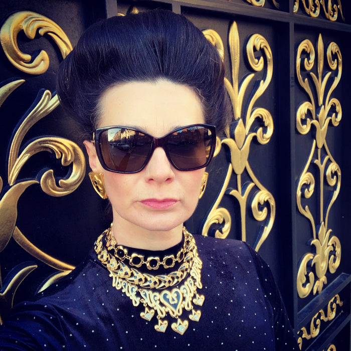 Balenciaga Necklace Black and Gold Enamel - The Hirst Collection