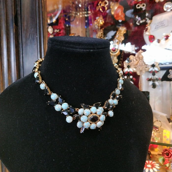 Christian Dior Turquoise Black Gold Staetement necklace