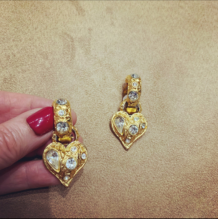 Edouard Rambaud hoop heart gold earrings