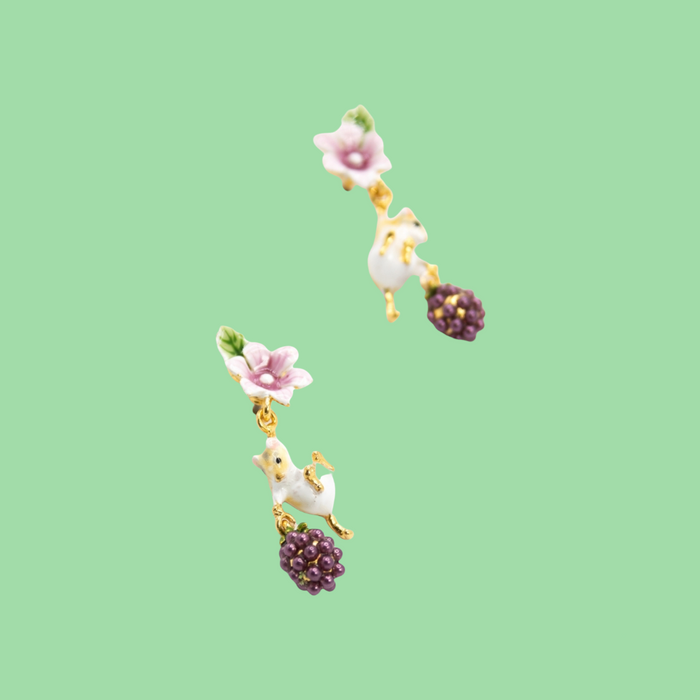 Blackberry mouse drop earrings by Bill Skinner - The Hirst Collection