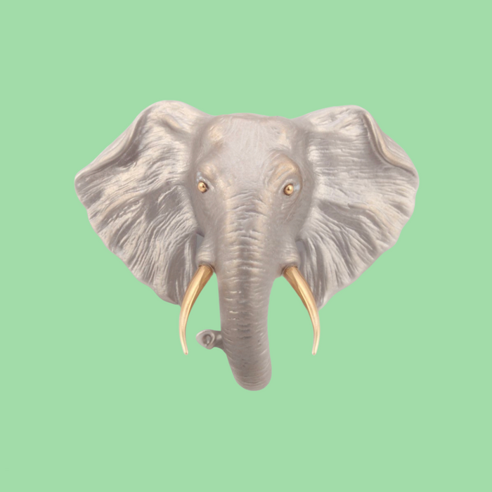 Elephant head brooch by Bill Skinner - The Hirst Collection