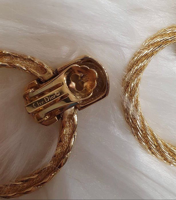 Dior gold hoop earrings - The Hirst Collection