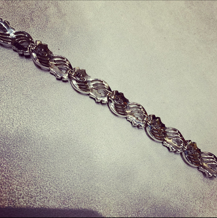 Sapphire Blue Wave Vintage Trifari Bracelet - The Hirst Collection