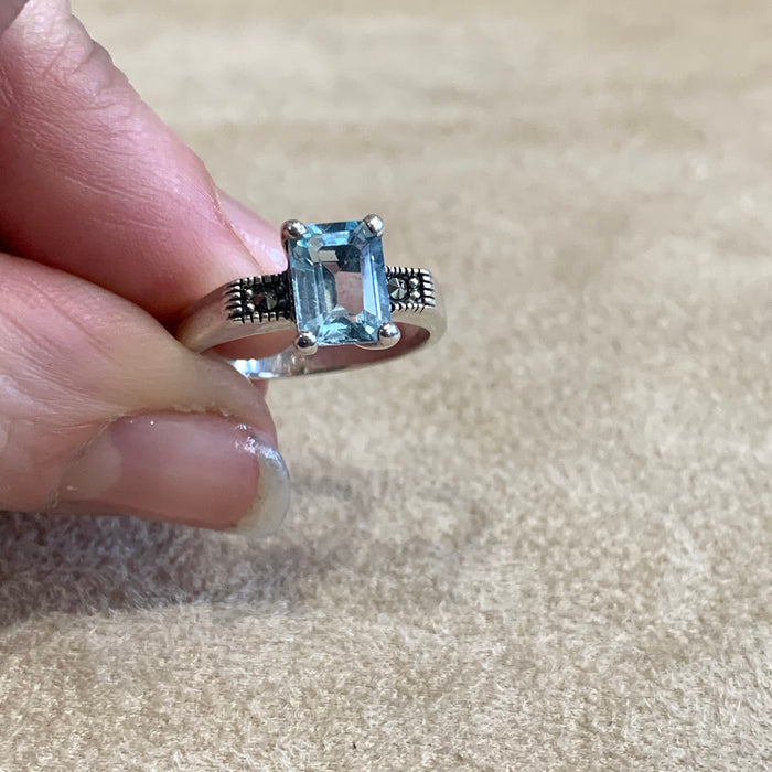 The Countess Solitaire ring in Blue Topaz - The Hirst Collection