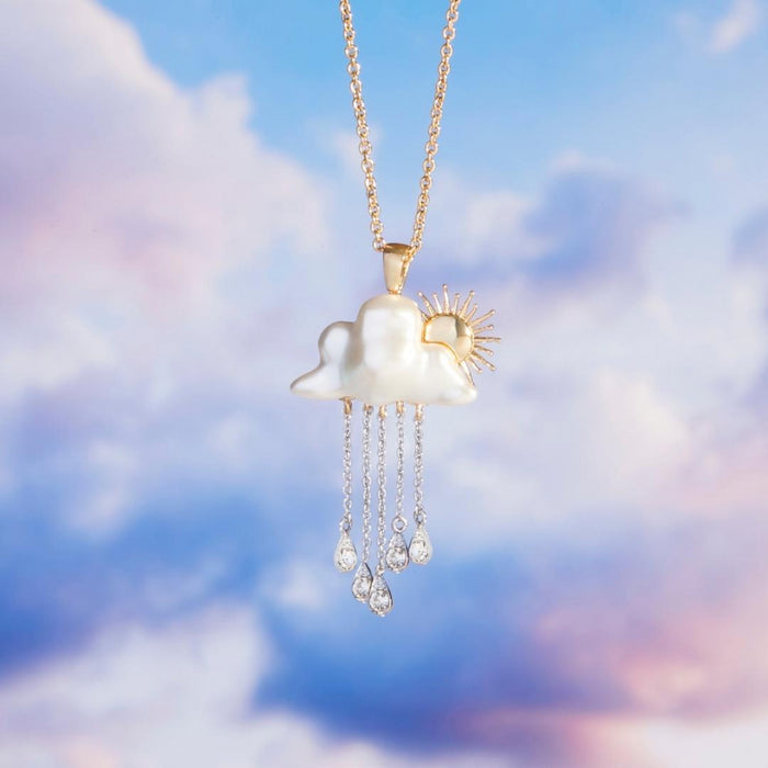 Cloud drop necklace by Bill Skinner