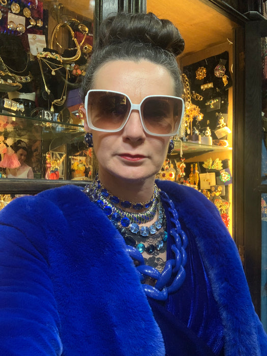 Cobalt blue  Acrylic chain necklace