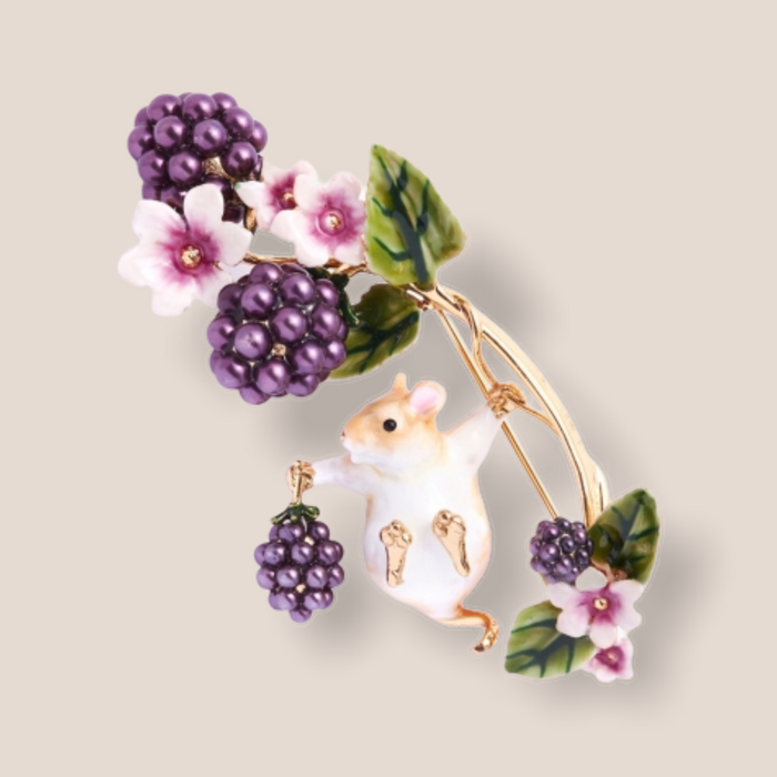 Blackberry & Mouse brooch by Bill Skinner - The Hirst Collection