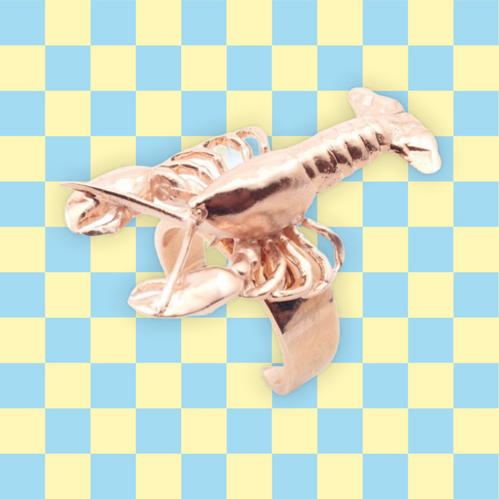Lobster ring rose gold plated by Bill Skinner - The Hirst Collection