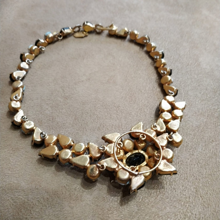 Christian Dior Turquoise Black Gold Staetement necklace