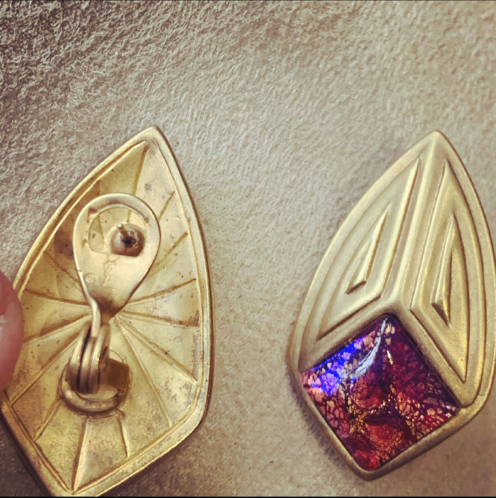 Yves Saint Laurent pink lava pierced earrings - The Hirst Collection