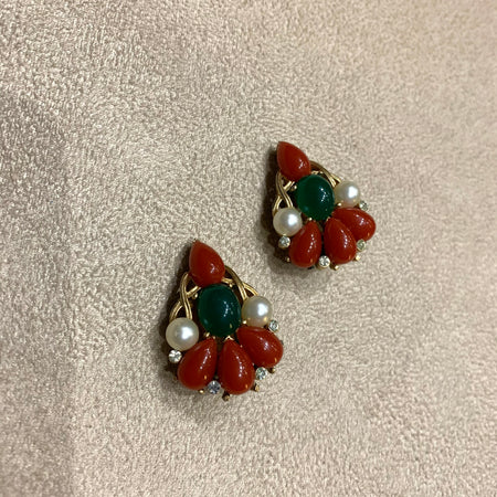 Trifari Kashmir Collection smaller Earrings - The Hirst Collection
