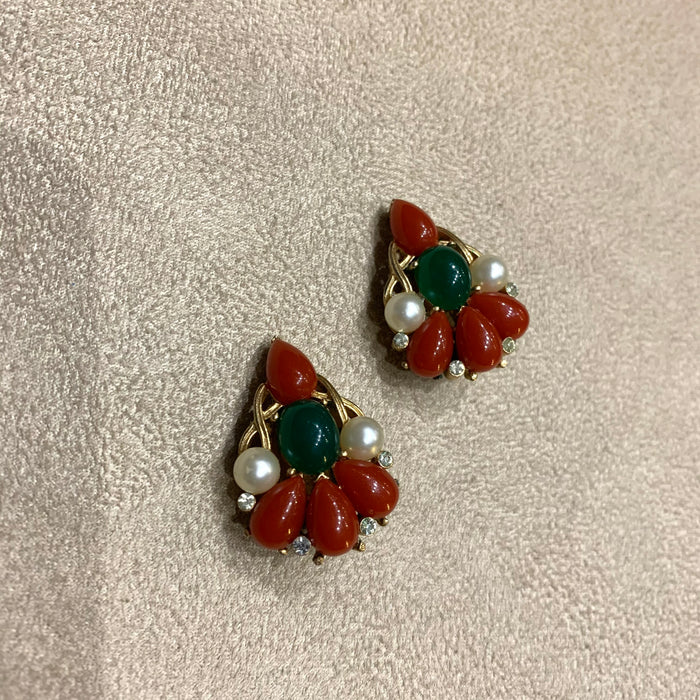 Trifari Kashmir Collection smaller Earrings - The Hirst Collection
