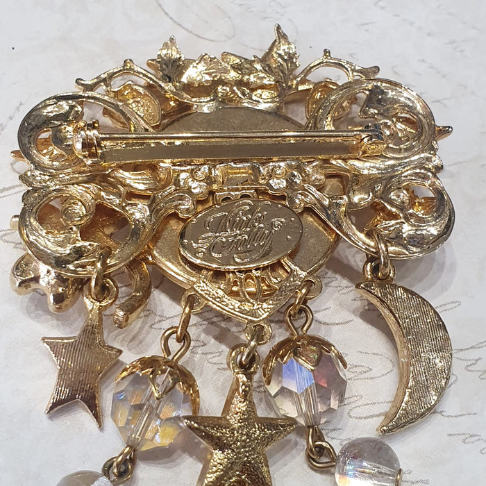 Kirks Folly Sun Moon Dragonfly Brooch Cherub Brooch - The Hirst Collection