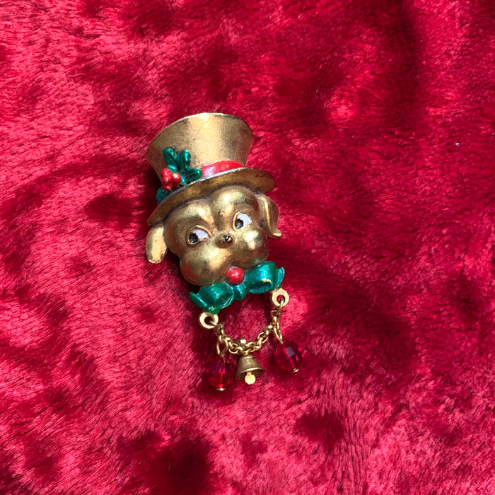 Christmas Dog with Top hat by Butler and Wilson - The Hirst Collection