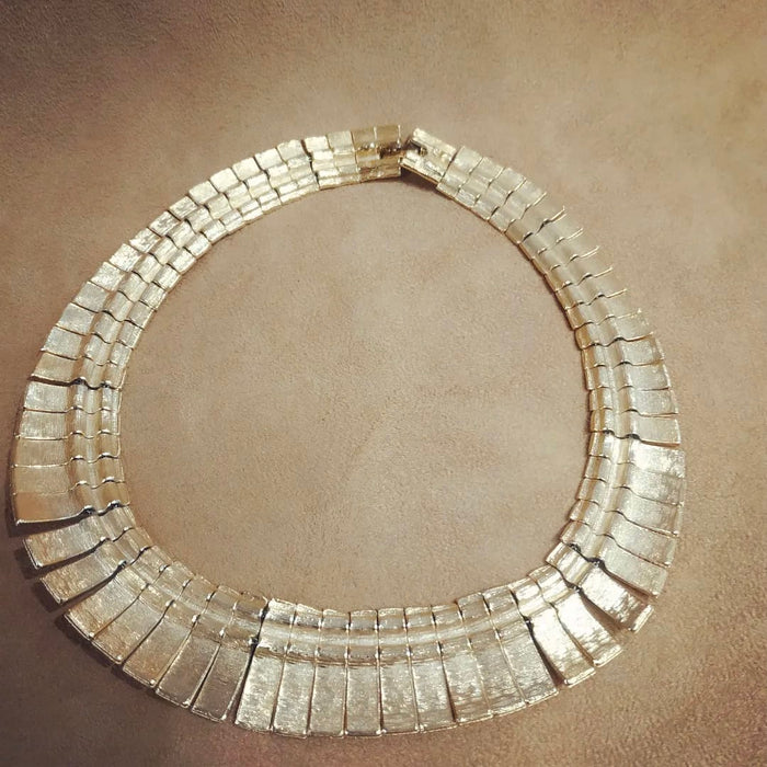 Articulated Engraved Statement Necklace