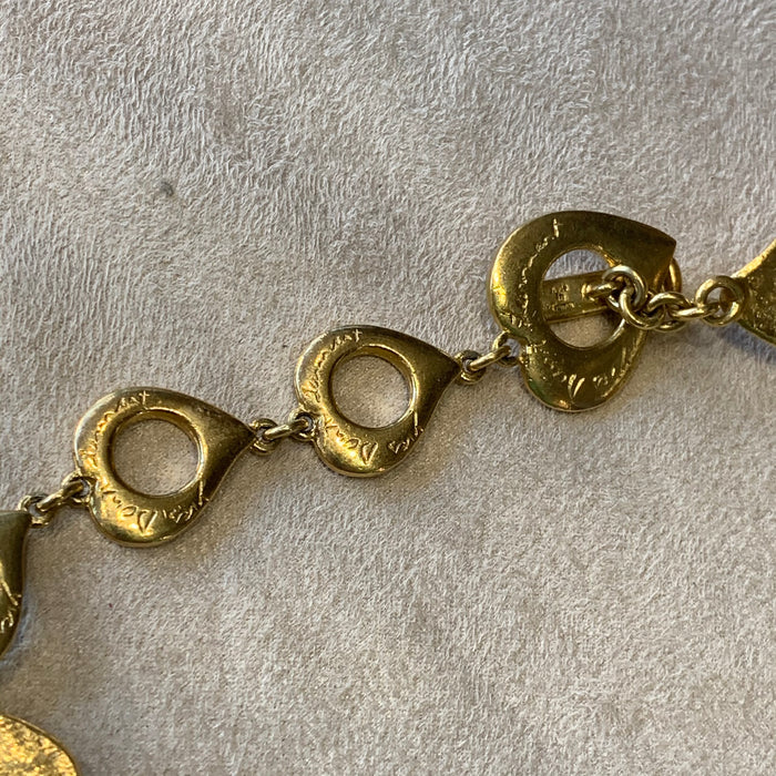 Yves Saint Laurent Large Statement Necklace red green orange Gripoix glass Rive Gauche - The Hirst Collection