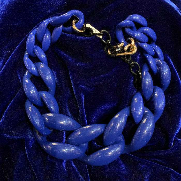 Cobalt blue  Acrylic chain necklace