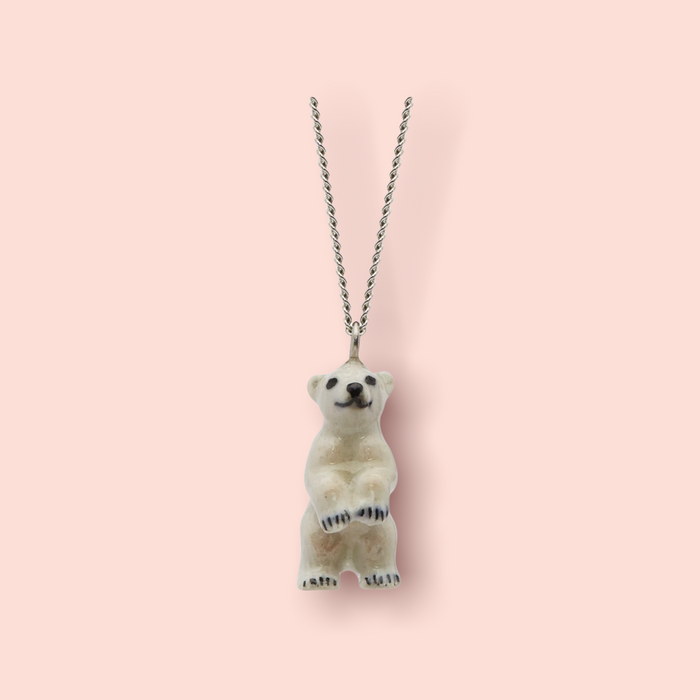 Baby Polar Bear Pendant Necklace by And Mary