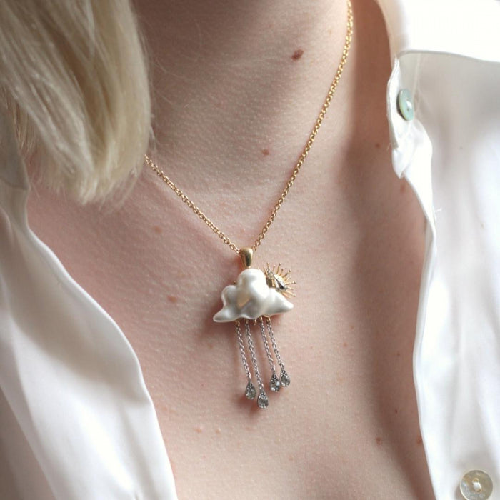Cloud drop necklace by Bill Skinner