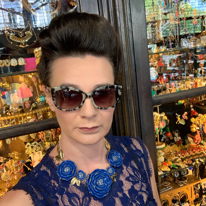 Blue Oscar De La Renta Statement Necklace - The Hirst Collection