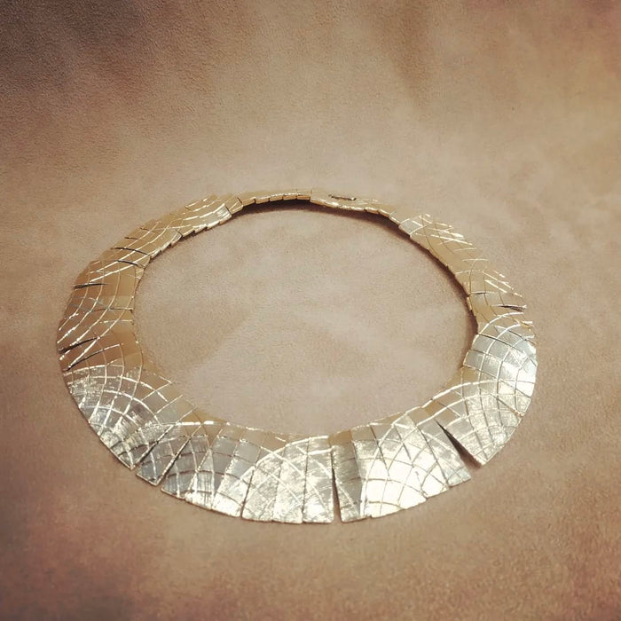 Articulated Engraved Statement Necklace