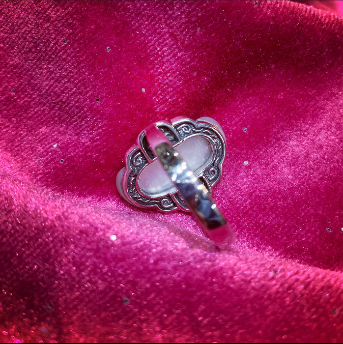 Art Deco Ring with Mother of pearl and Marcasite detail - The Hirst Collection