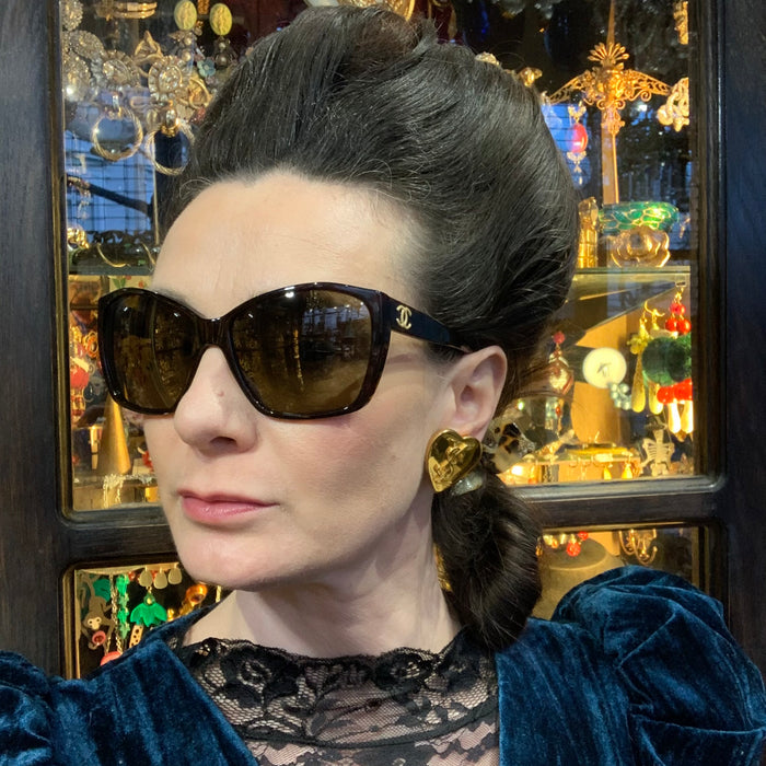 Yves Saint Laurent Vintage Gold Heart Earrings - The Hirst Collection