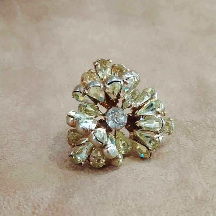 Mitchel Maer Vintage pale yellow brooch