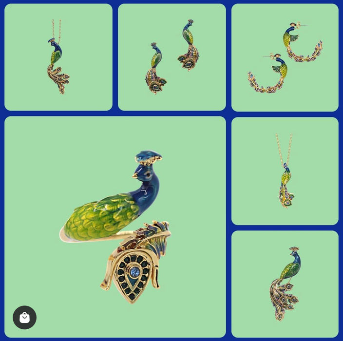 Peacock statement ring by Bill Skinner