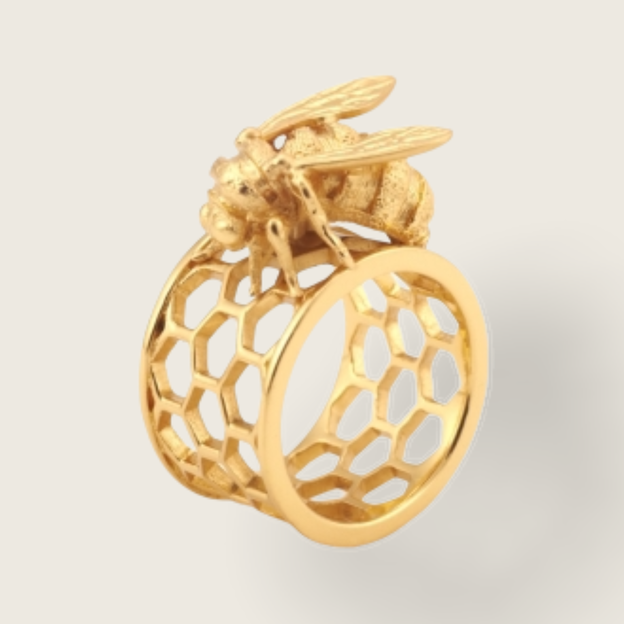 Bee and 2025 honeycomb ring