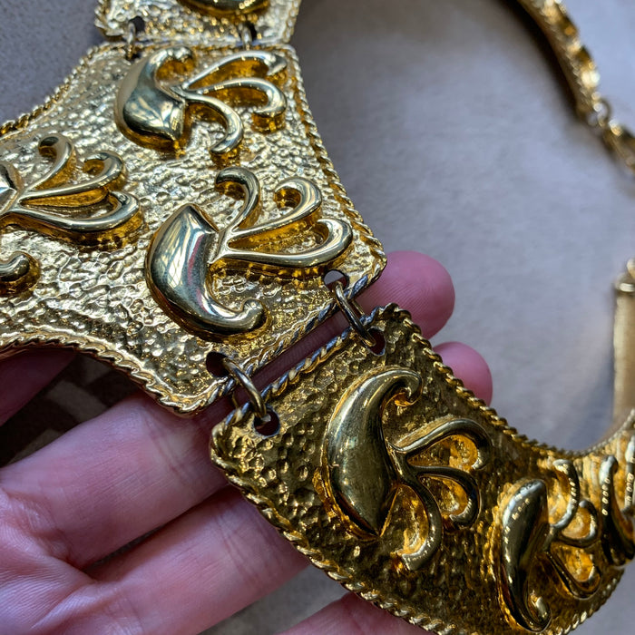 Egyptian Style Bib Gold Necklace by Alexis Kirk - The Hirst Collection