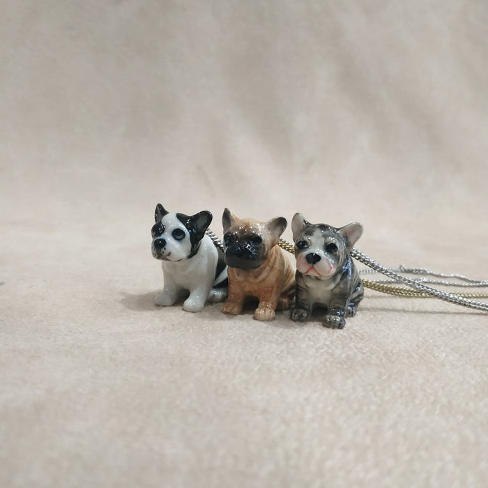 French Bull Dog Pendant Black and White - The Hirst Collection