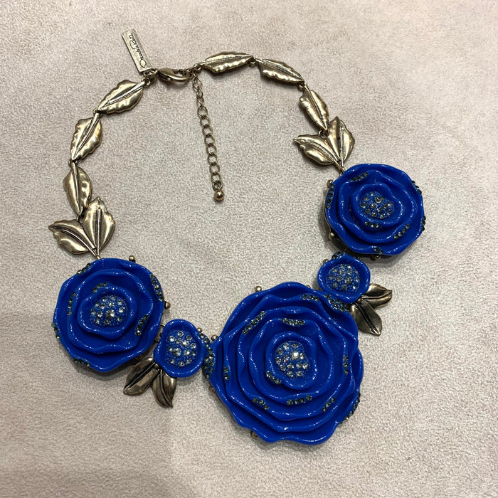 Blue Oscar De La Renta Statement Necklace - The Hirst Collection