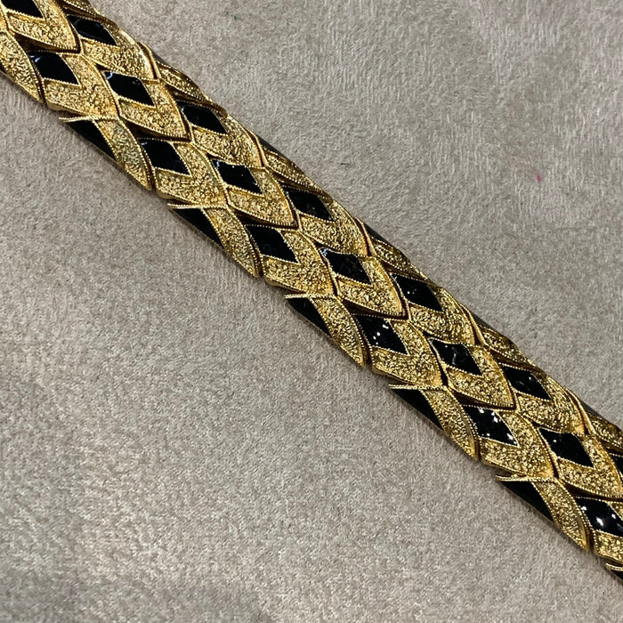 Balenciaga Black chequered vintage bracelet - The Hirst Collection