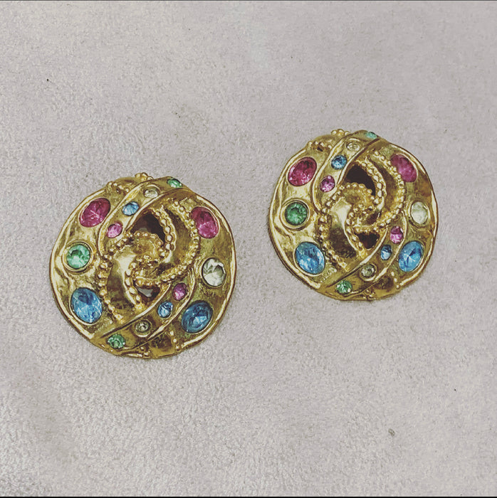 Les Bernard Pastel gold clip in earrings - The Hirst Collection