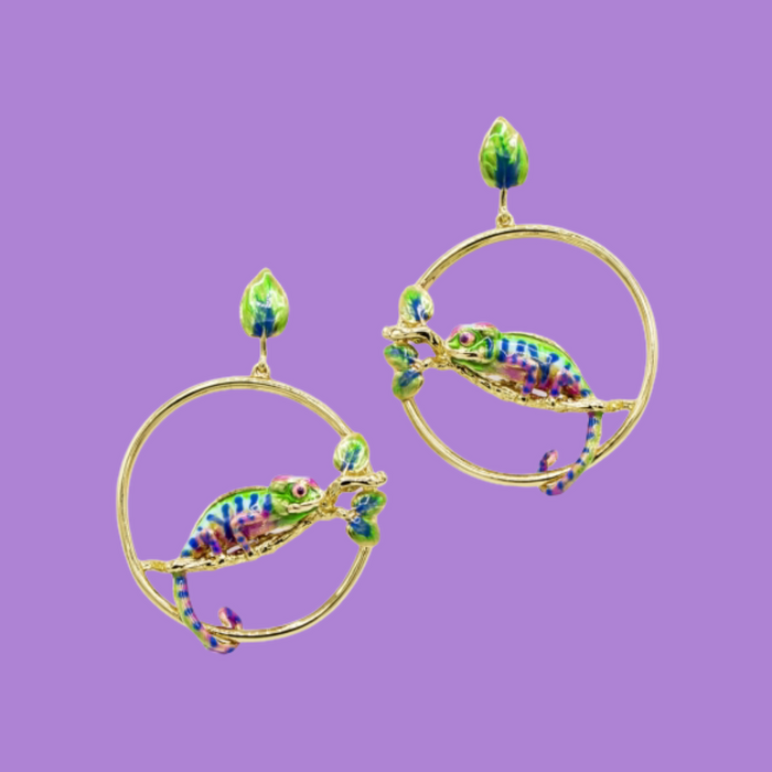 Chameleon Hoop Earrings by Bill Skinner - The Hirst Collection