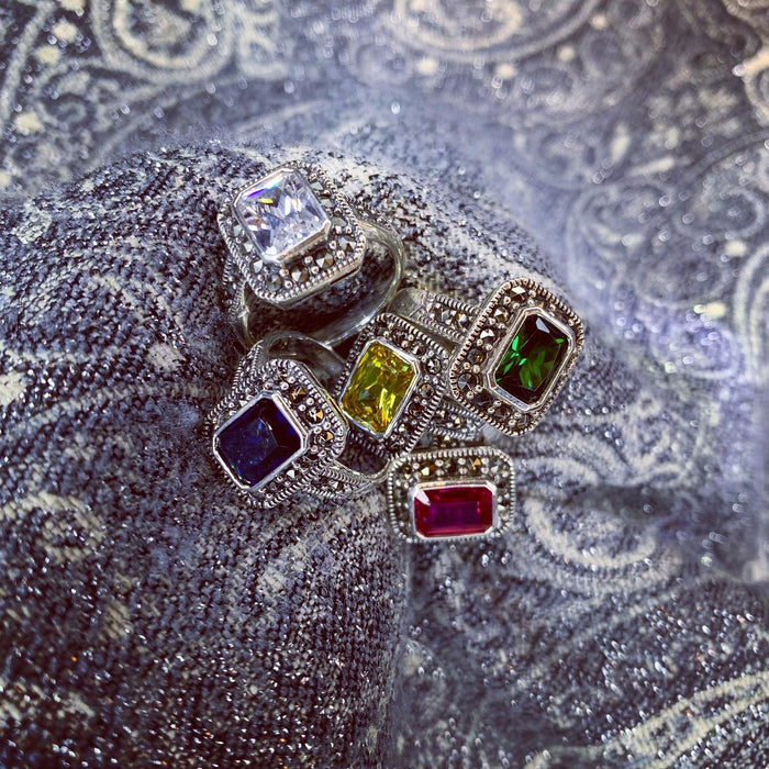 Sapphire Crystal Princess solitaire ring - The Hirst Collection