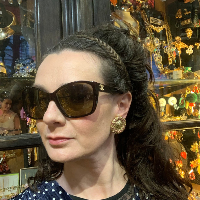 Yves Saint Laurent Gold and pink earrings - The Hirst Collection