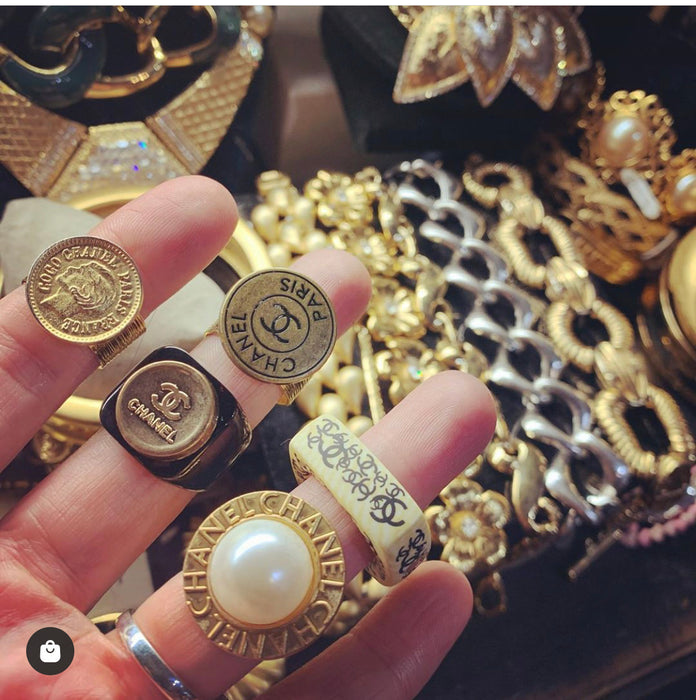 Vintage Chanel Button ring - The Hirst Collection