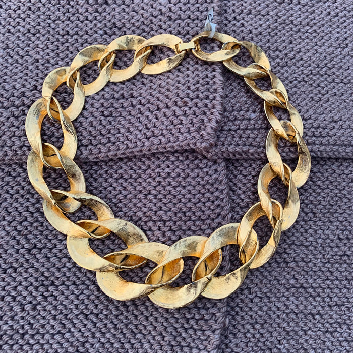 Reserved: Vintage Flat gold link chain