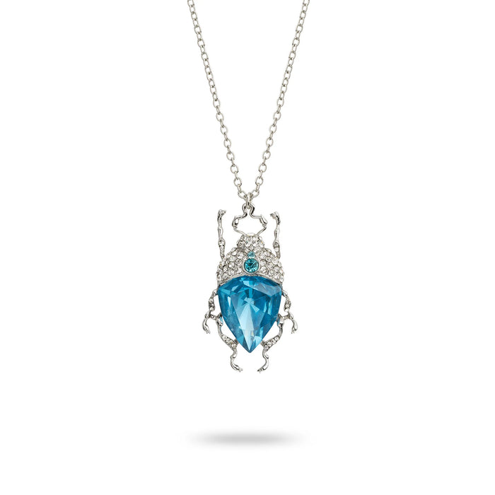 Icy blue bug necklace by Bill Skinner