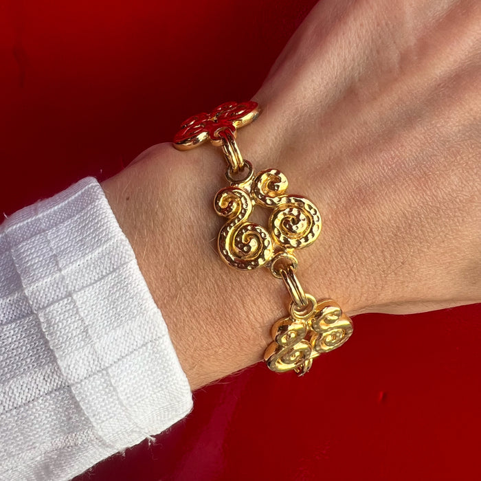 Vintage Gold Plated Scroll Bracelet
