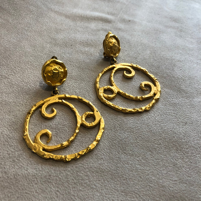 Deanna Hamro Gold hoop statement earrings