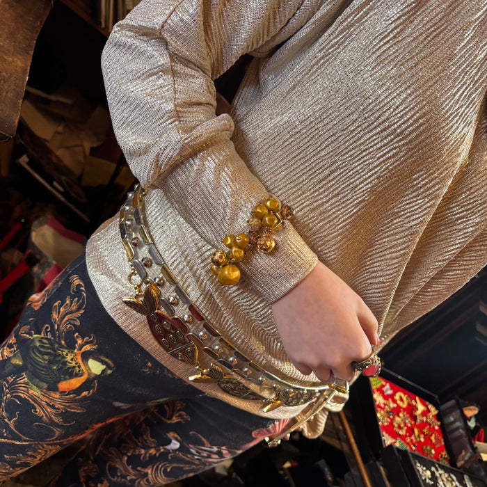 Julianna Bracelet Gold Dangly Crystal Vintage