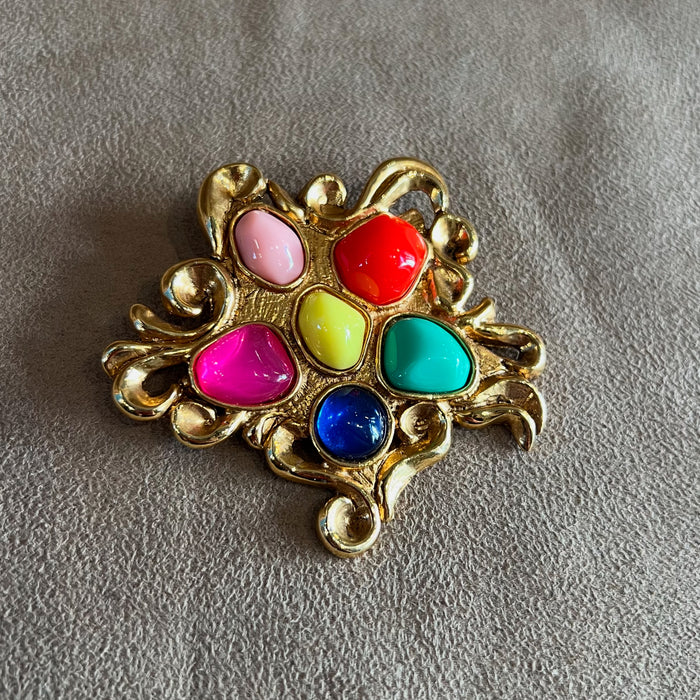 Christian Lacroix Gold And Multicoloured Stones