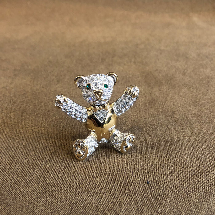 Sparkly Teddy Bear Brooch Pin