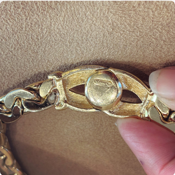 Grosse gold flat chain link necklace
